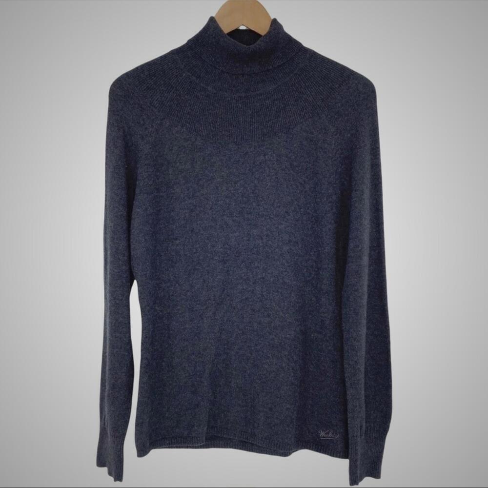 Woolrich cabincore wool blend charcoal gray mock neck sweater women's size med